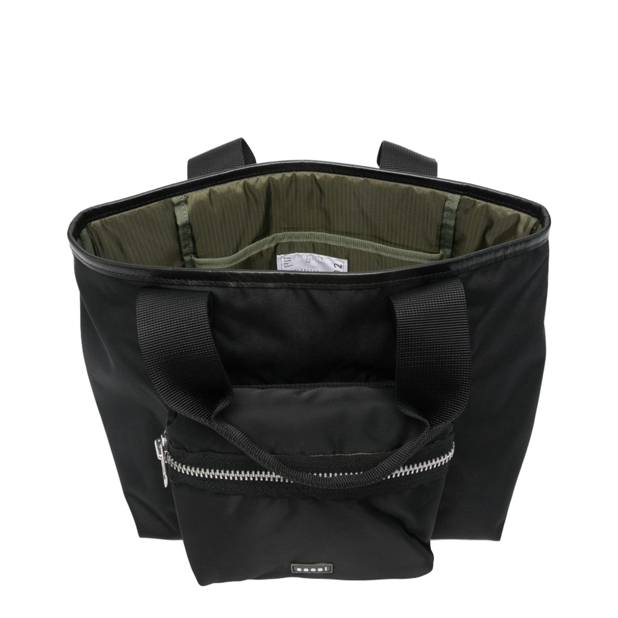 Pocket Tote Medium Polyester Tote - Black - Image 3