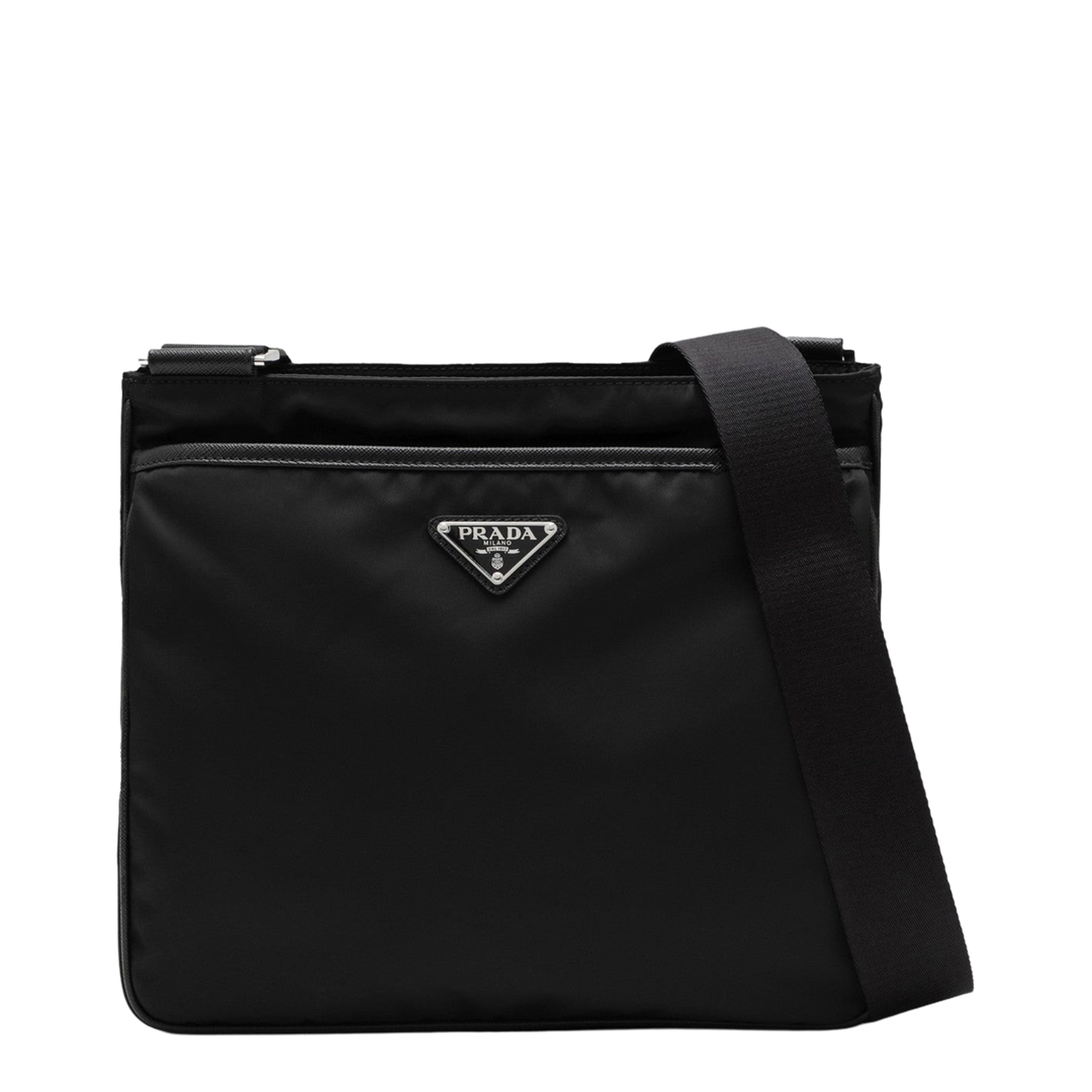 Re-Nylon Re-Nylon and Saffiano Leather Shoulder Bag - Black - Image 1