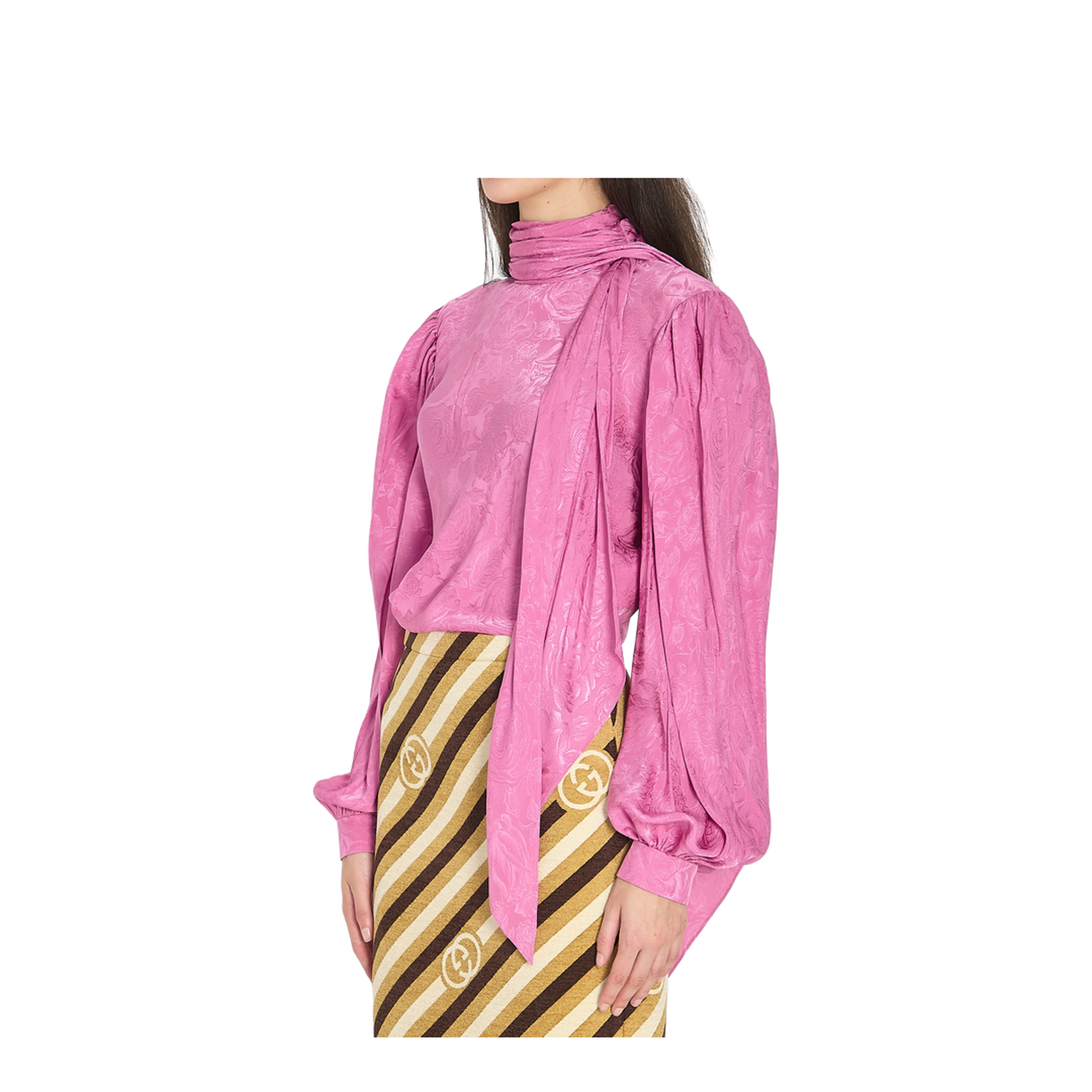 Silk Twill Shirt with Ribbon - Image 2