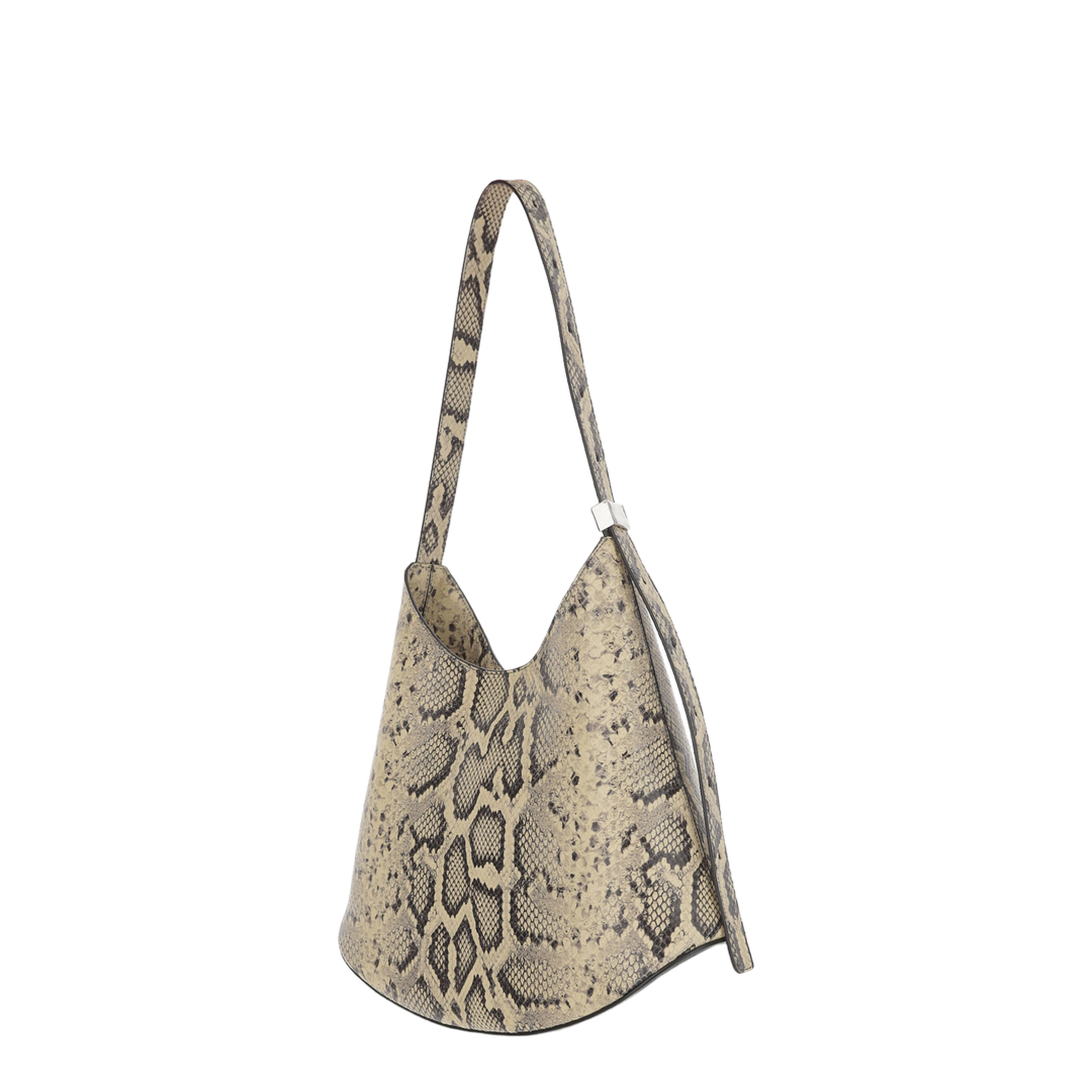 Eldorado Medium Python-Print Leather Shoulder Bag - Sand Beige - Image 3