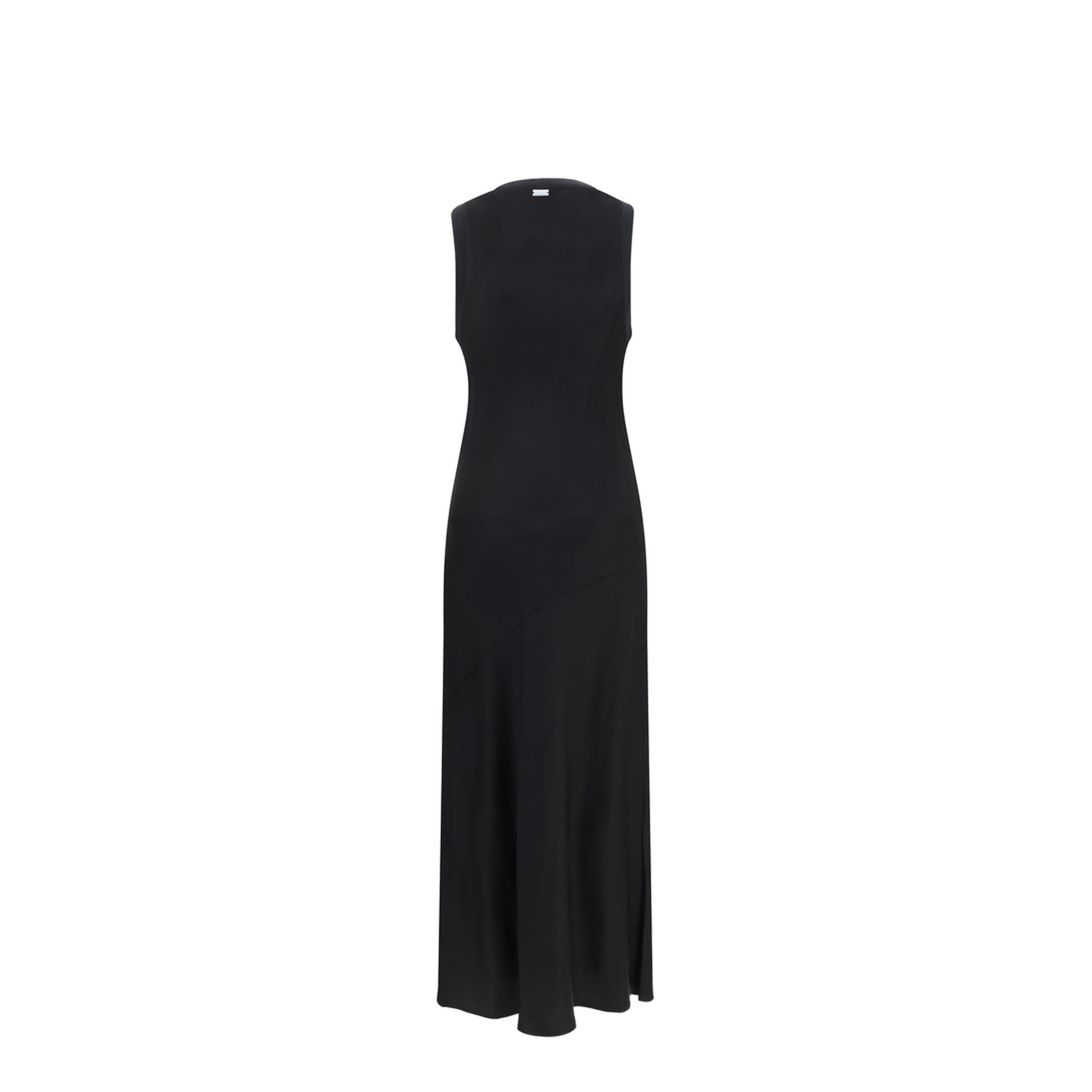 Sleeveless Long Fluid Satin Dress - Image 2