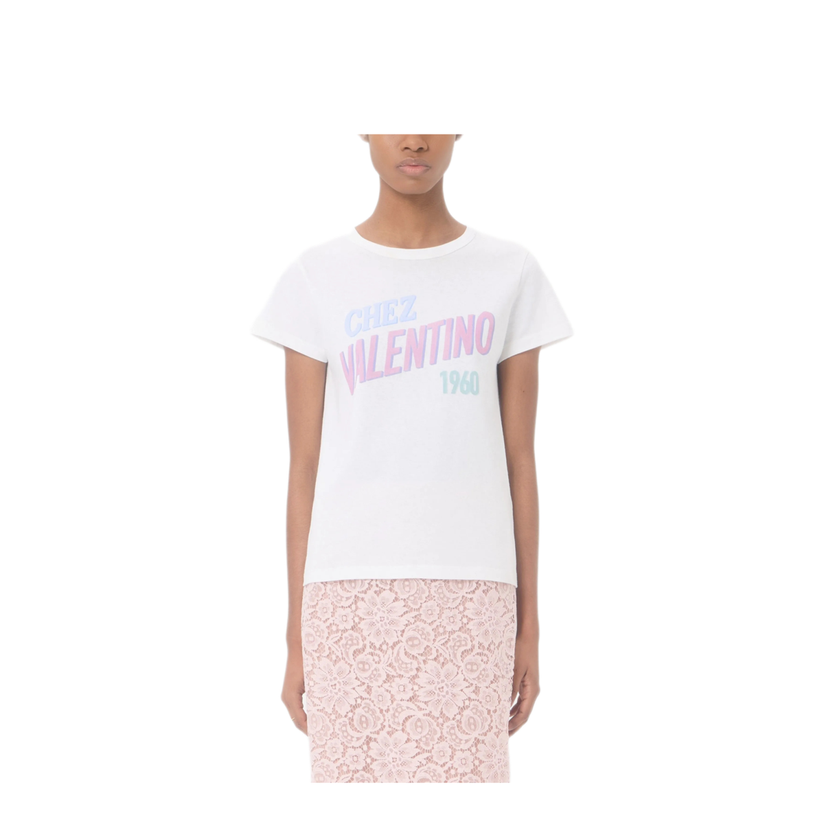 White Cotton T-Shirt With Logo Print - Image 3
