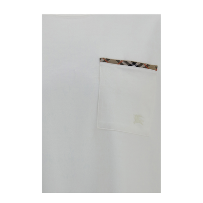 Cotton T-shirt with Check Trims - Image 3
