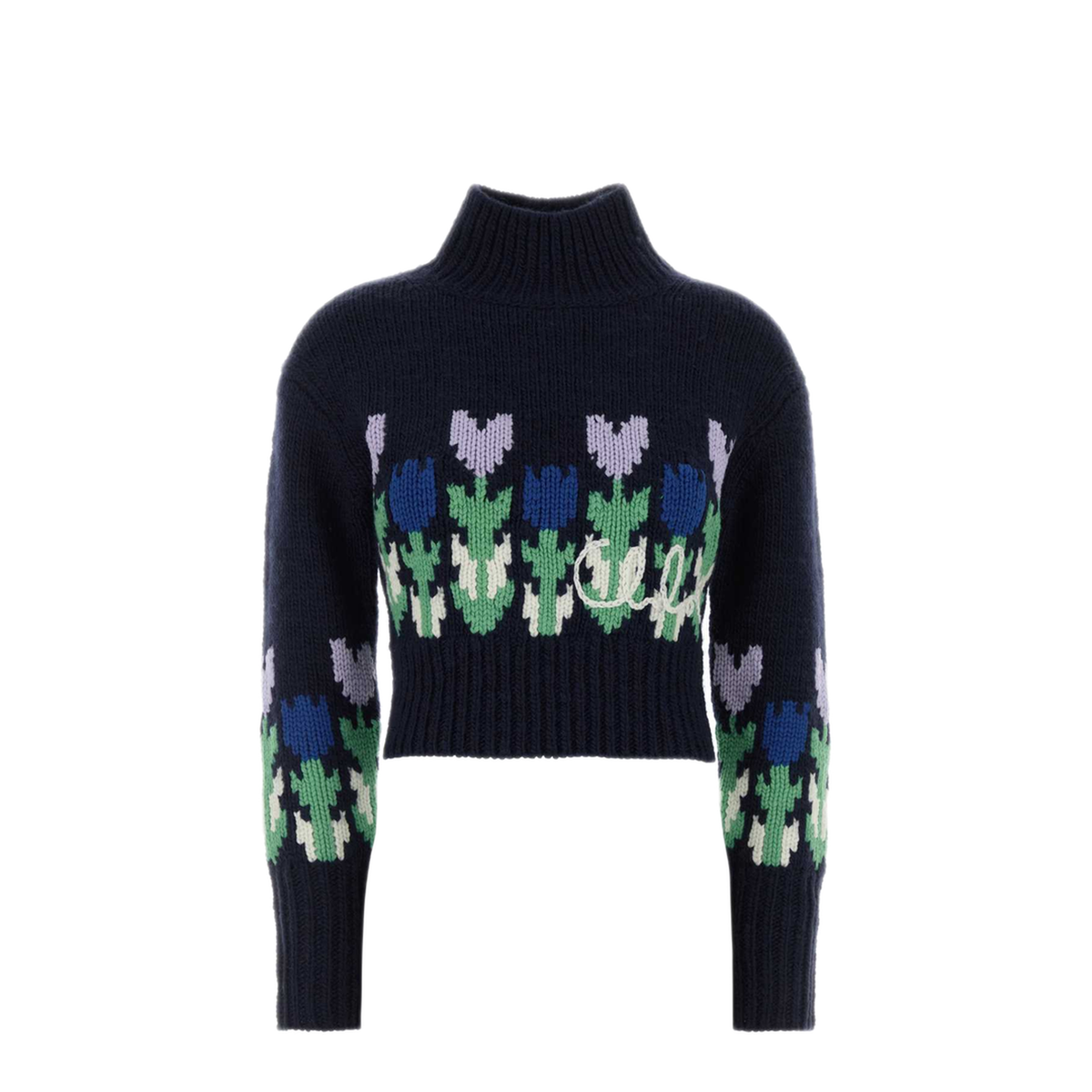Navy Blue Wool Sweater - Image 1