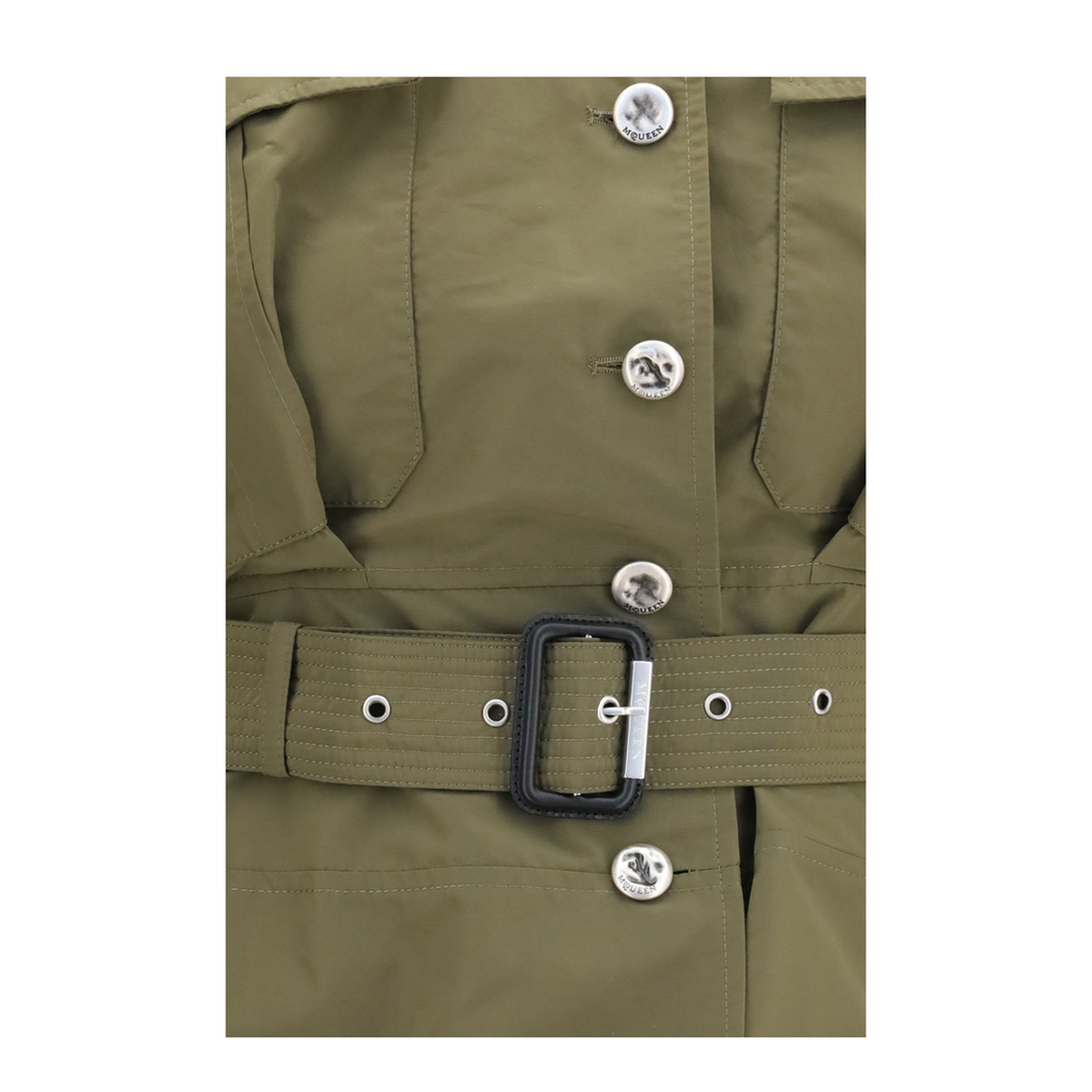 Cropped Belted High Neck Jacket - Image 3