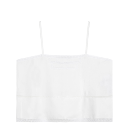 White Linen And Lace Top - Image 2