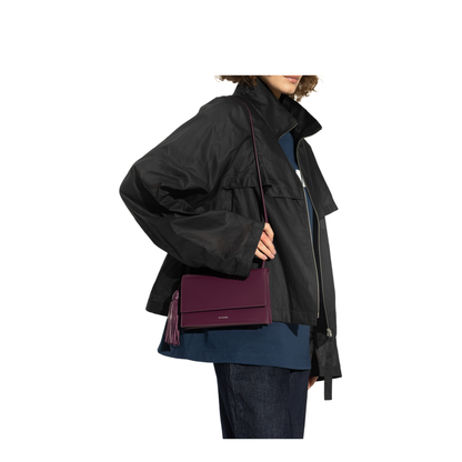 Leather Crossbody Bag with Side Tassels - Image 2