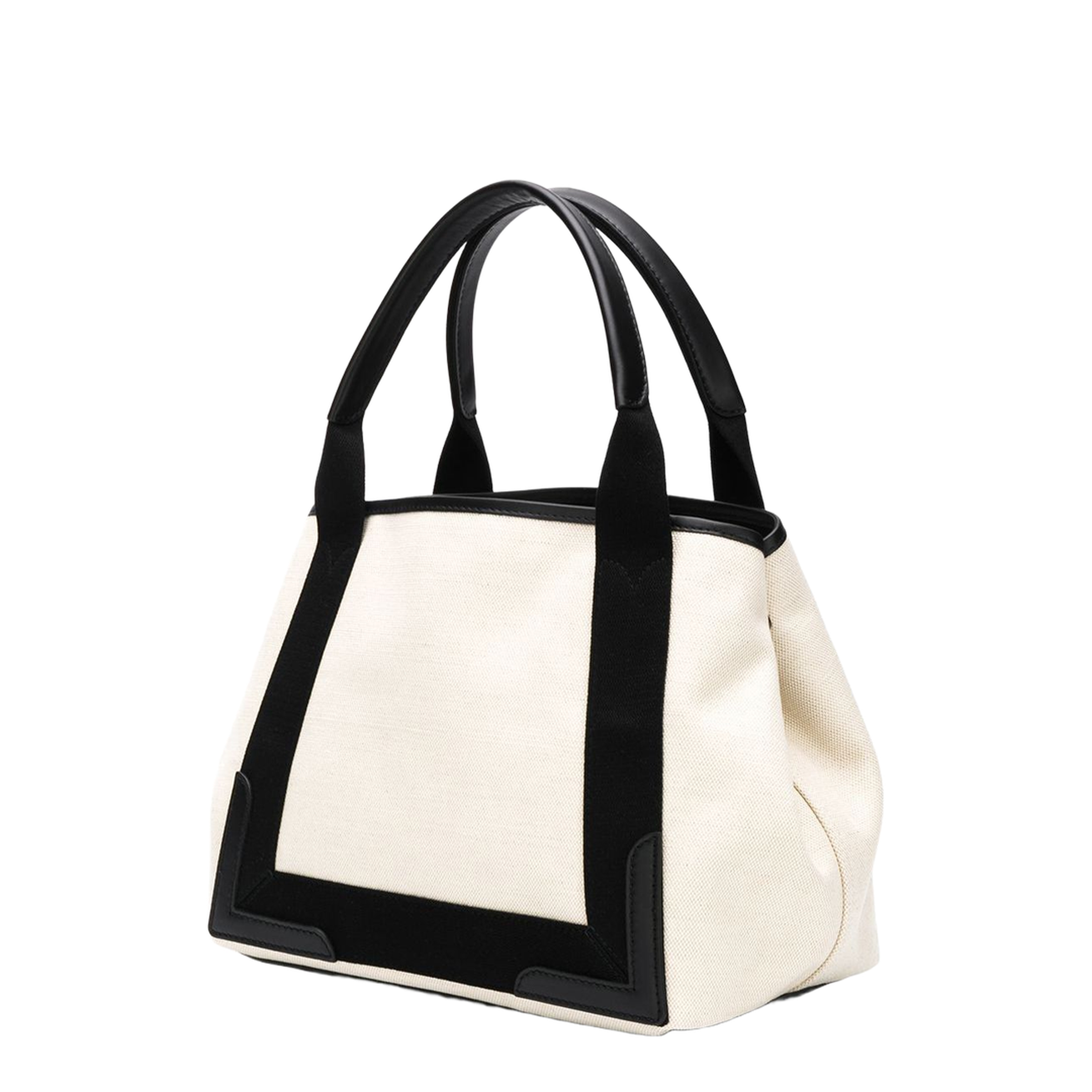 Navy Small Cabas in Beige - Image 2