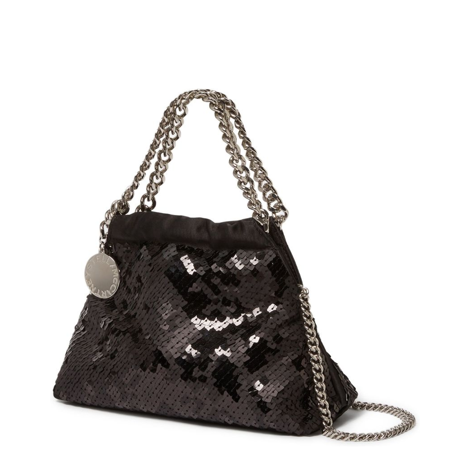 Falabella Mini Drawstring Bag Pixel Snake Sequins Embroidery - Image 2