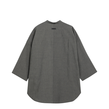 Relaxed Mandarin Shirt In Wool Blend - Image 2