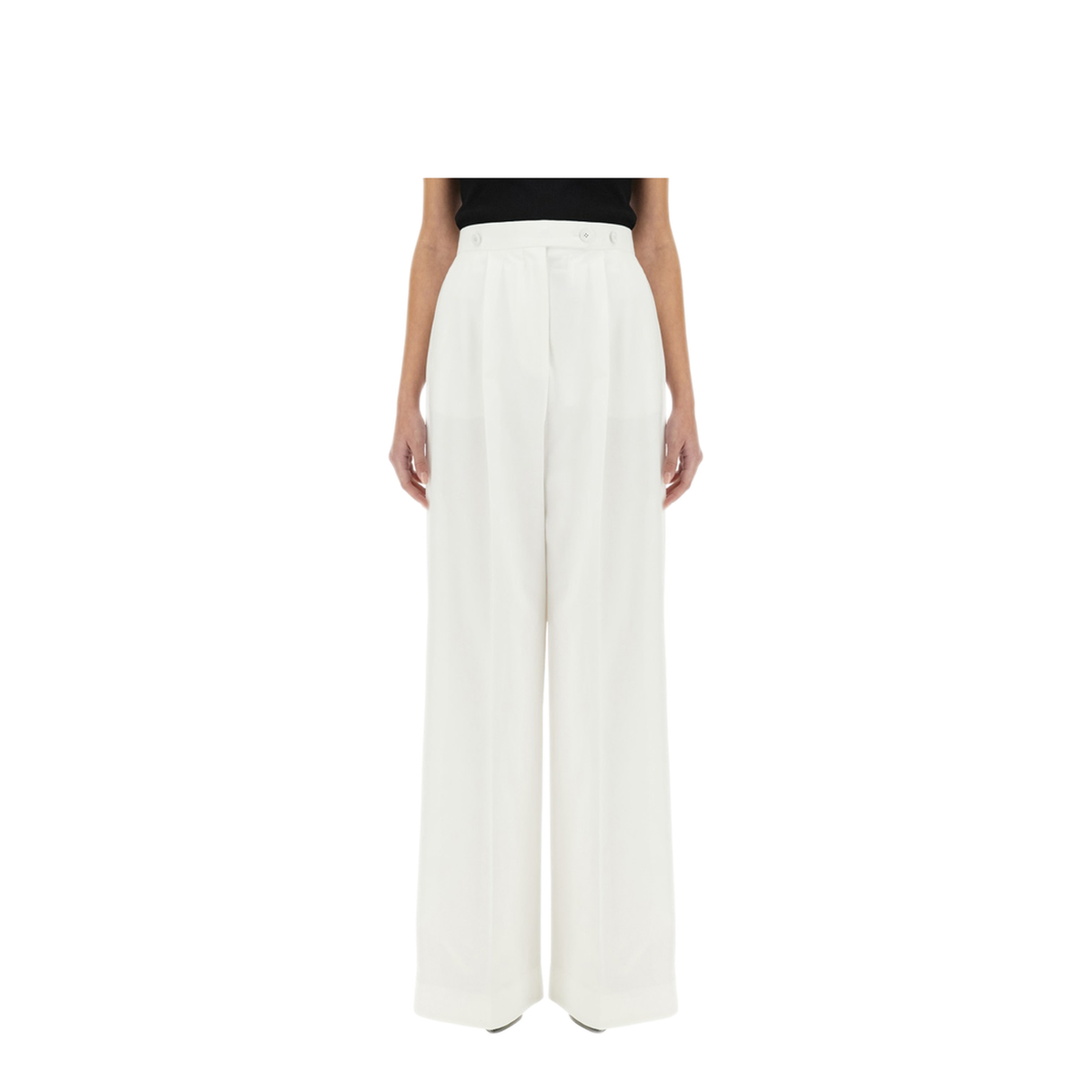 Pleated Pants - White - Image 1