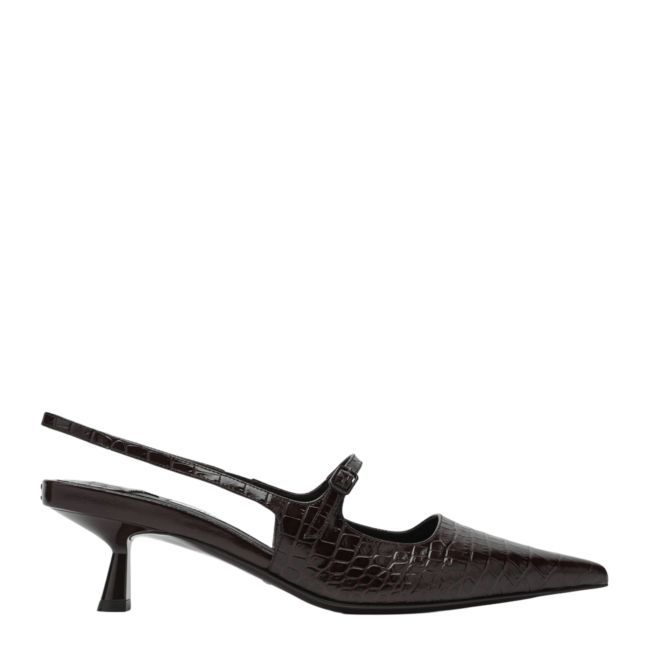Brown Crocodile Effect Neckline - Image 1