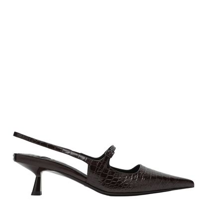 Brown Crocodile Effect Neckline - Image 1
