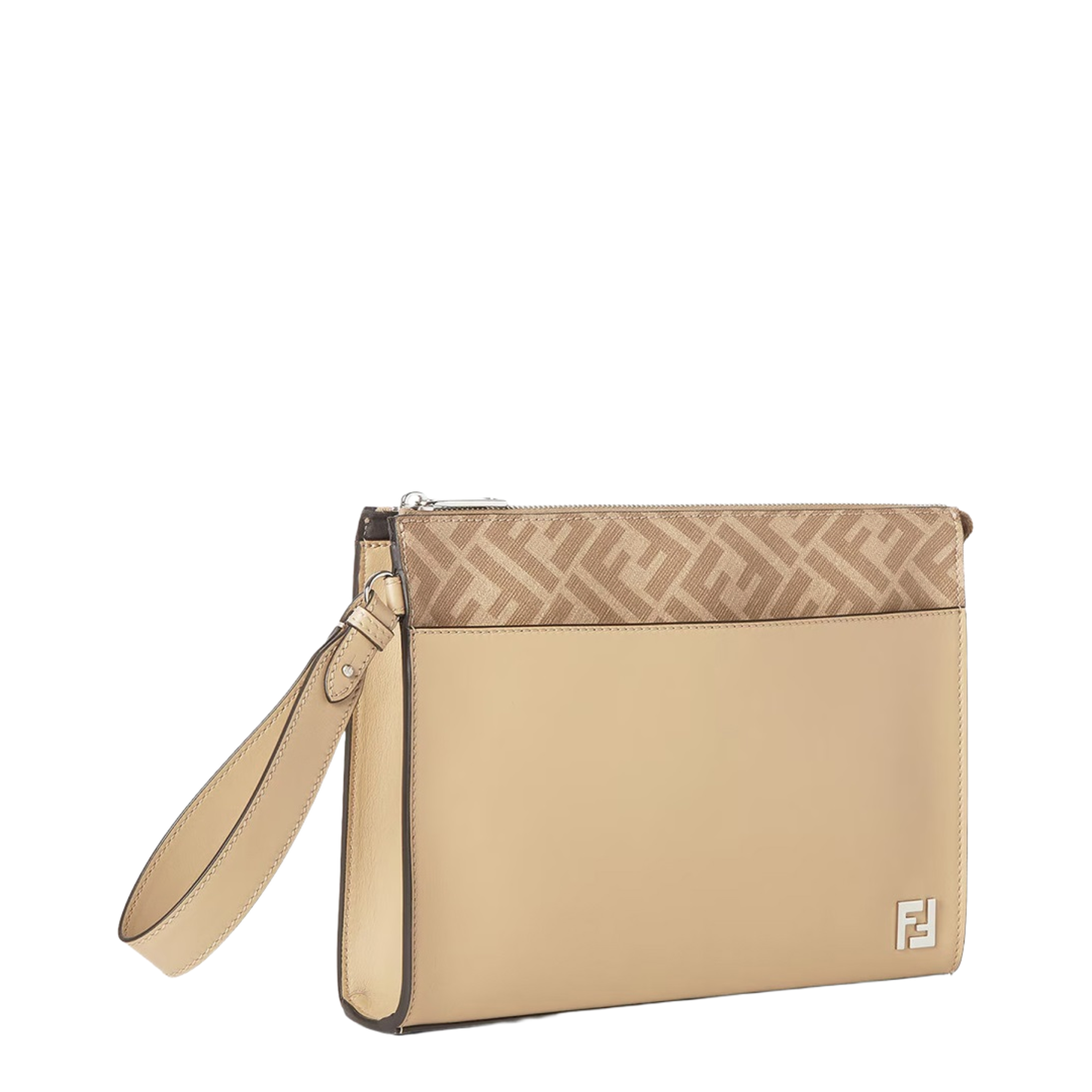 FF Squared Clutch Fabric Beige - Image 2
