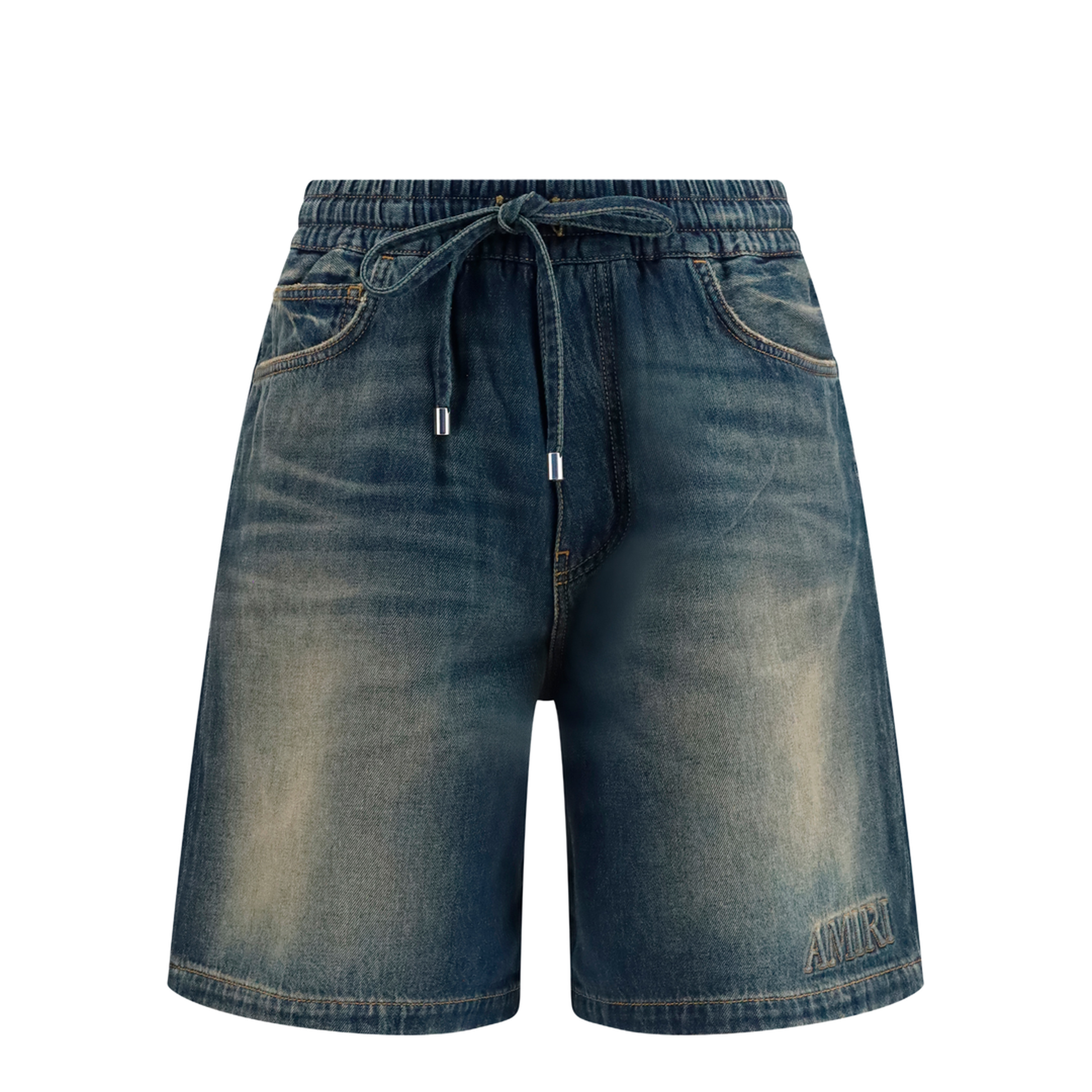 Drawstring Denim Shorts - Image 1