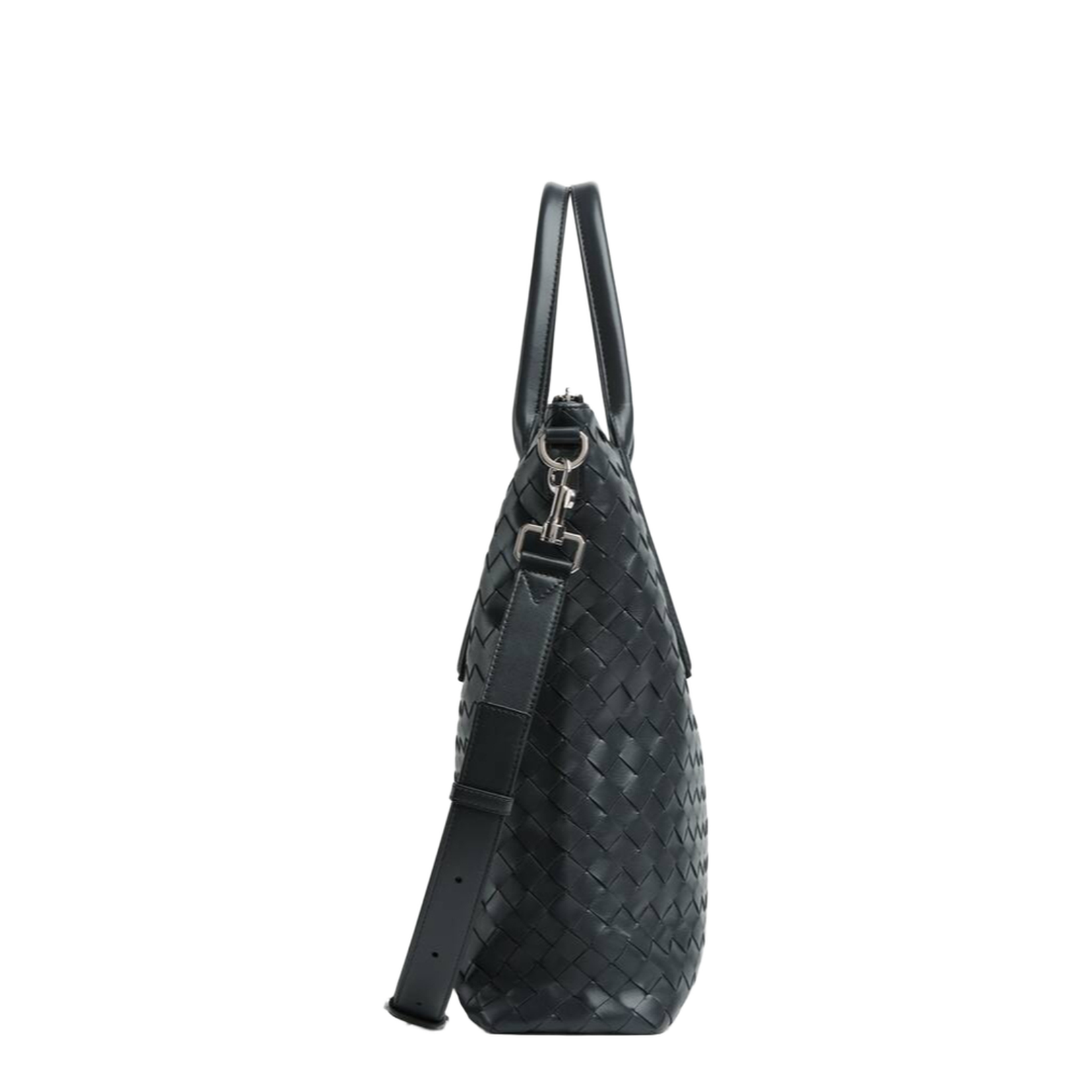 Intrecciato Leather Tote Bags - Black - Image 2