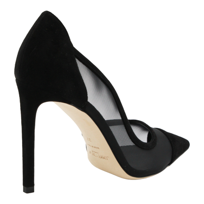 Brigitte 100 Pumps in Black Suede and Mesh - Image 5