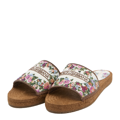Embroidered Floral Espadrilla Slides - Image 2