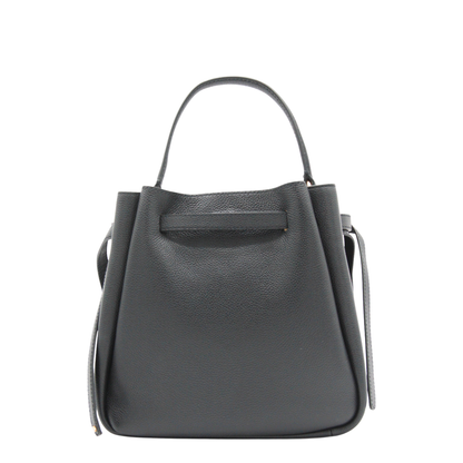Romy Pebbled Leather Bucket Bag - Black - Image 5