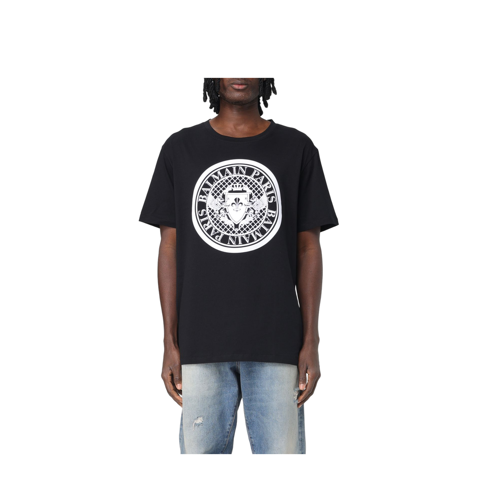 Coin Flock T-Shirt, Regular Fit Black - Image 5