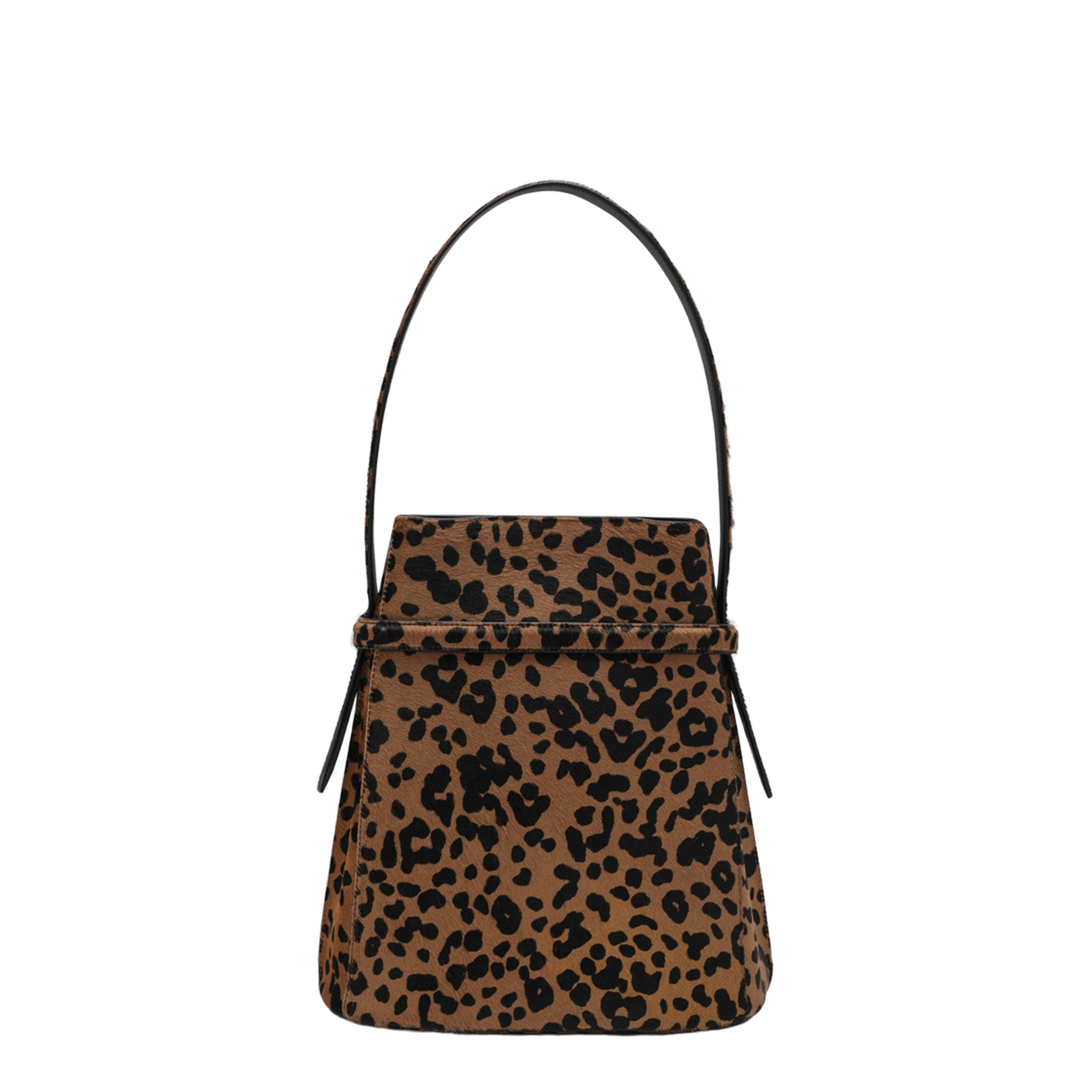 Leopard-print calf hair bucket bag - Image 2