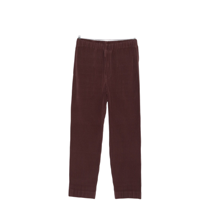 Brown Pleated Design Cropped Pants - Image 1