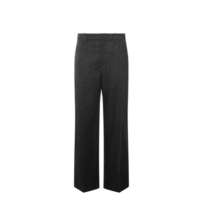 Loose Sartorial Chevron Carded Techno Wool Trousers - Image 1