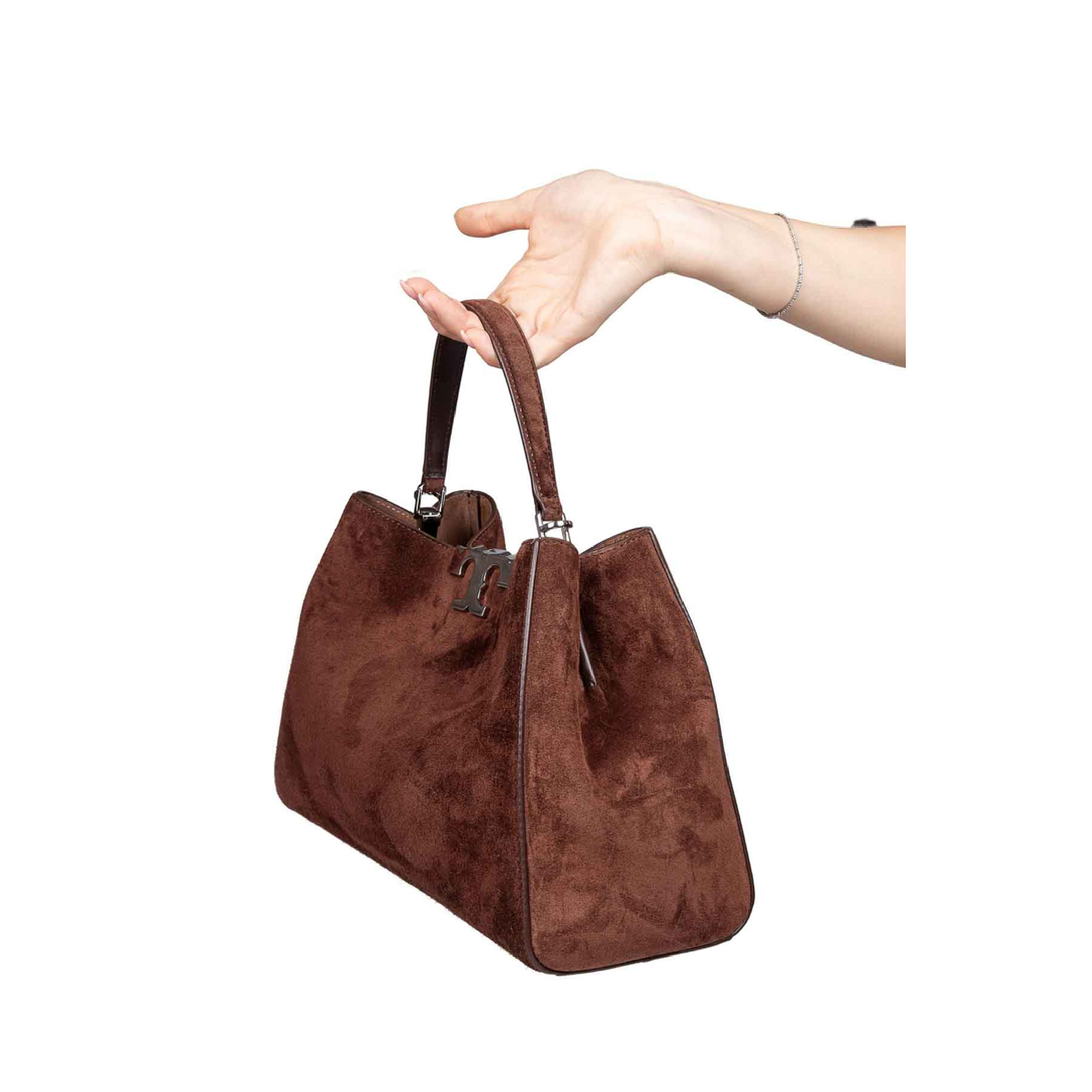 Eleanor Suede Satchel Bag - Image 4