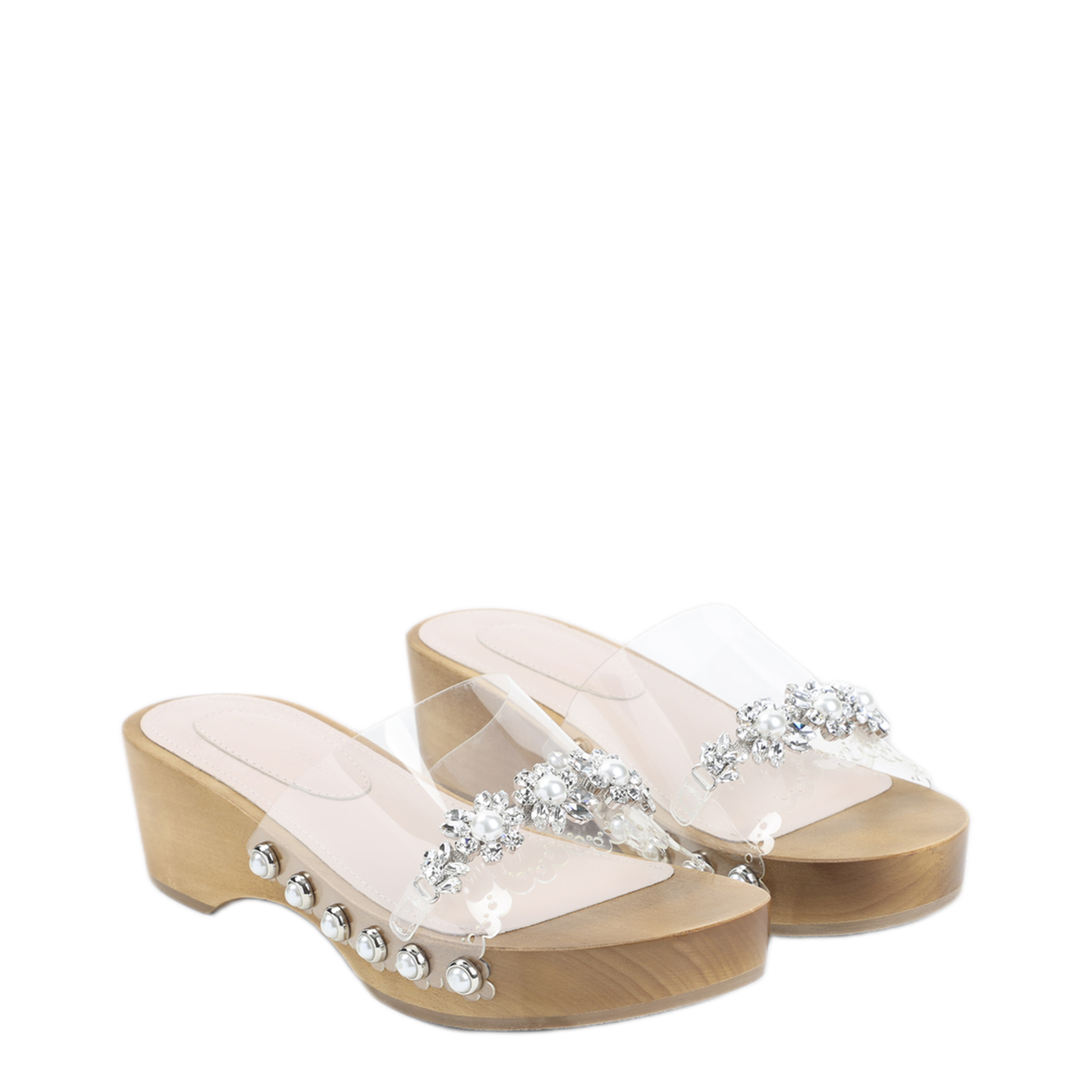 Scalloped Wooden Clog Sandals - Image 5