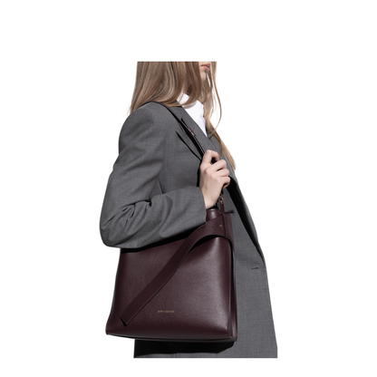 Medium Day Hobo Bag in Burgundy - Image 5