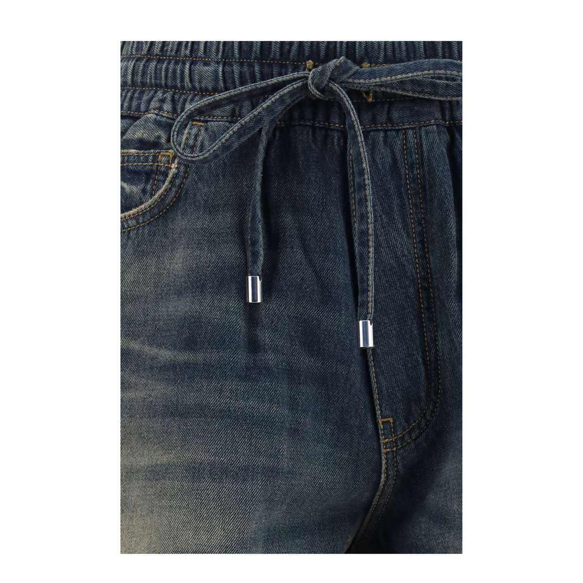 Drawstring Denim Shorts - Image 3
