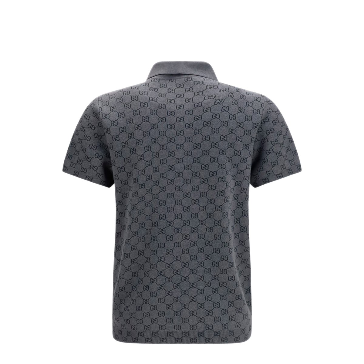 Gg Jacquard Wool And Silk Polo Shirt - Image 2