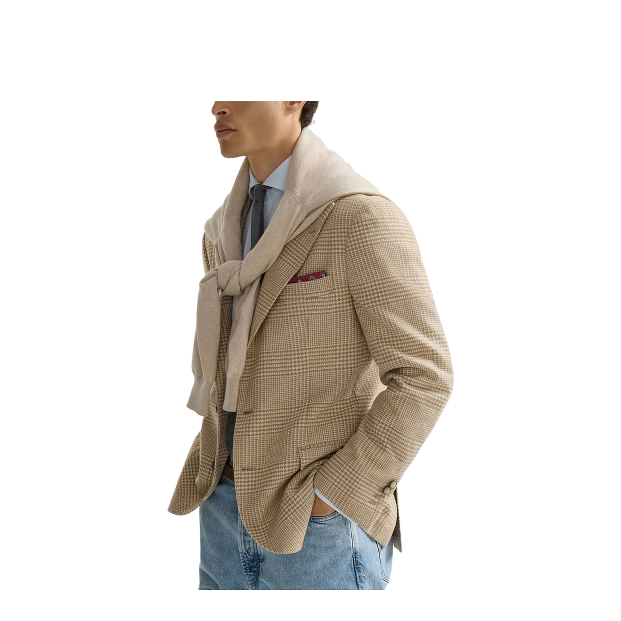 Cashmere Blend Checked Single-Breasted Blazer - Image 6