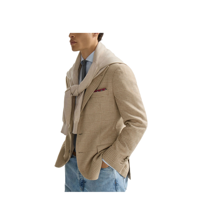 Cashmere Blend Checked Single-Breasted Blazer - Image 6