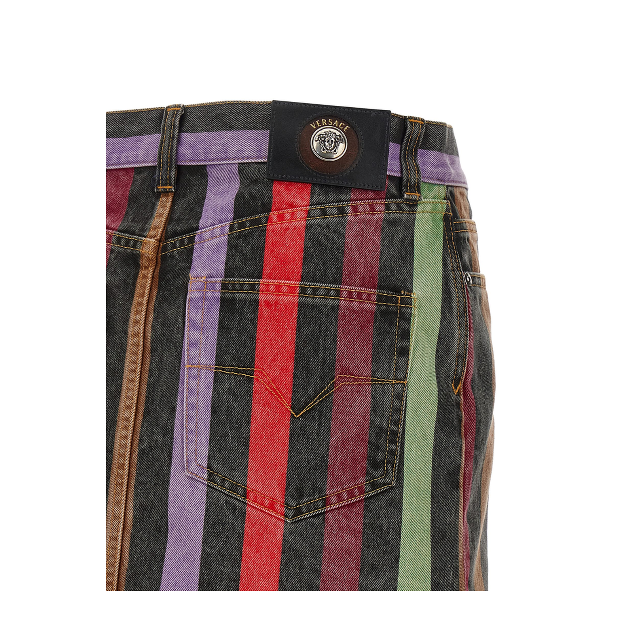 Striped Denim Skirt - Image 4