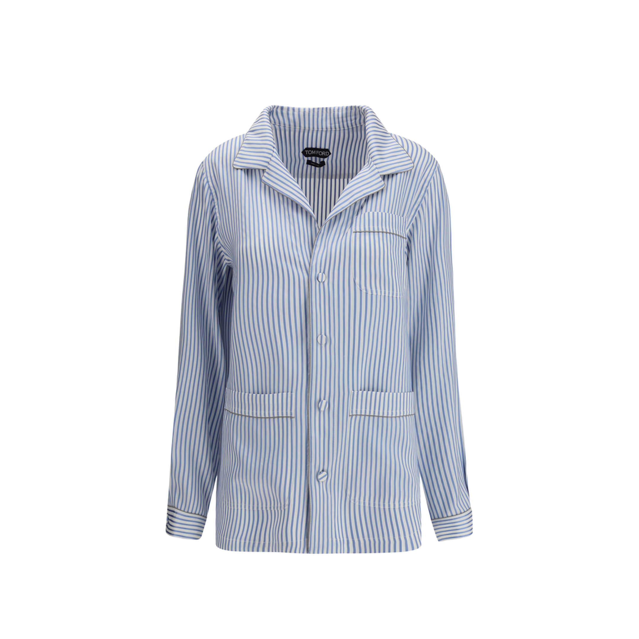 Striped Silk PJ Shirt - Image 1