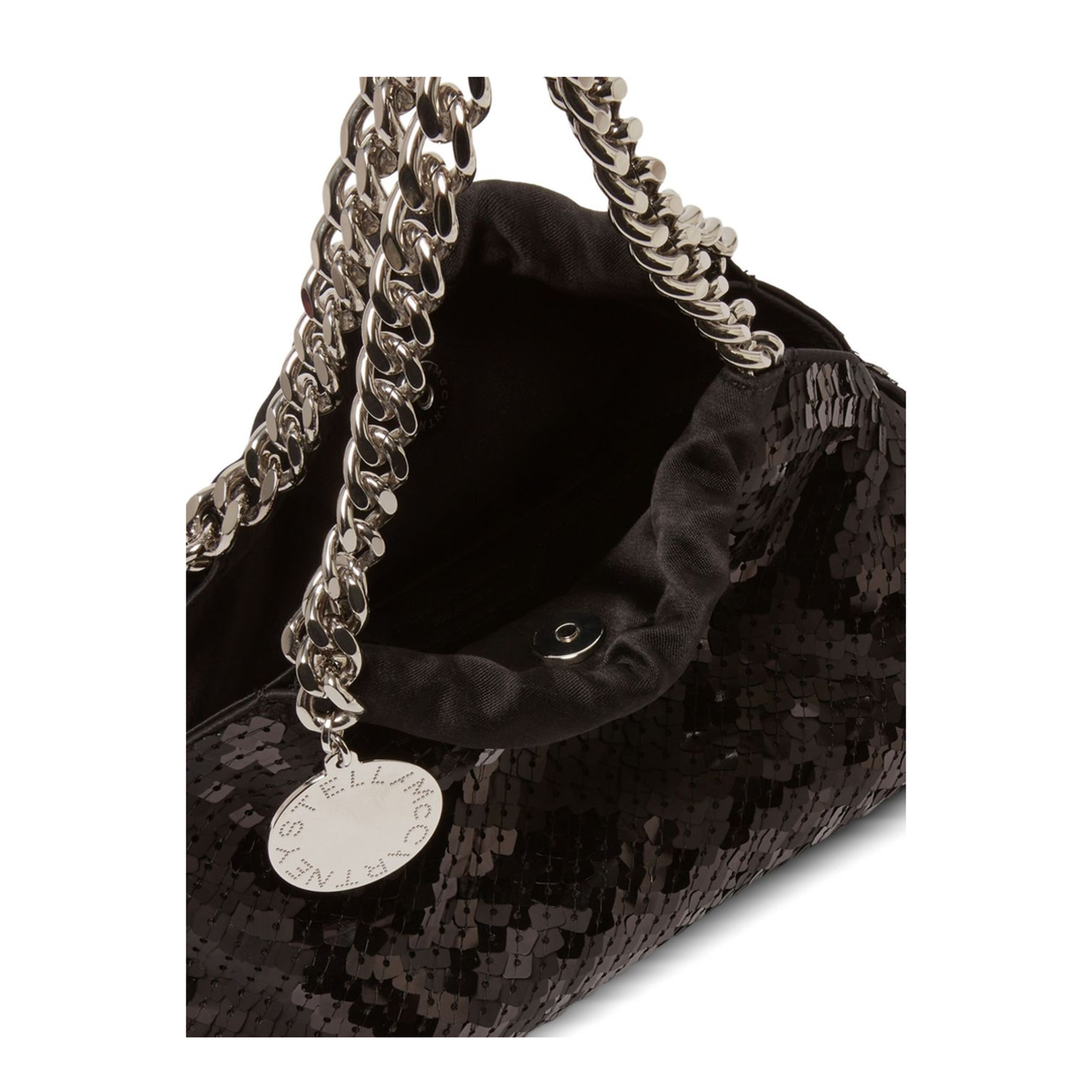 Falabella Mini Drawstring Bag Pixel Snake Sequins Embroidery - Image 3