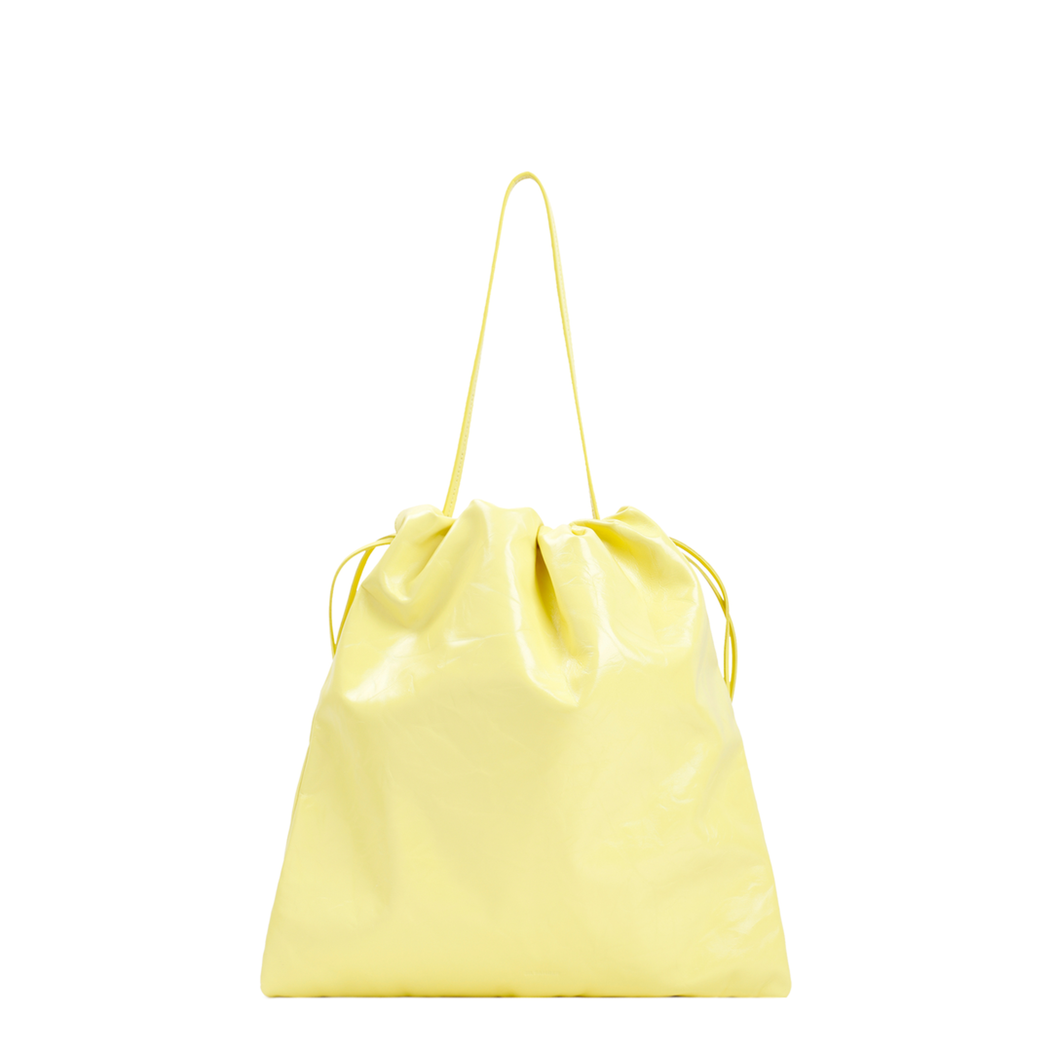 Yellow Leather Bucket Bag - Image 3