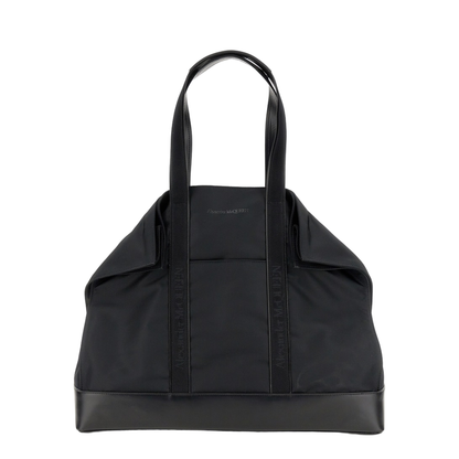Logo Embroidered Fabric Tote Bag Black - Image 2