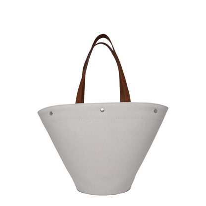 Rive Gauche Canvas Tote Bags - White - Image 4