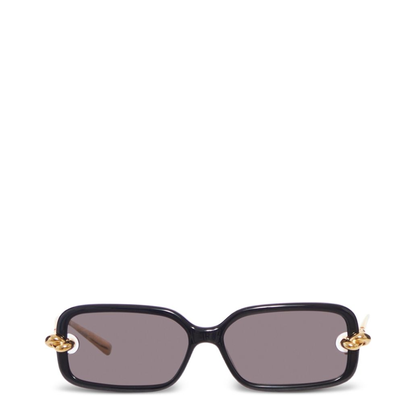Knot Rectangular Sunglasses in Black/Grey - Image 1