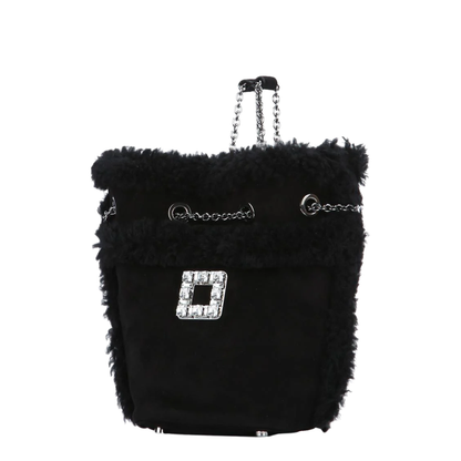 Très Backpack in Suede and Shearling - Image 2