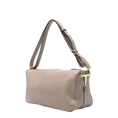Half Horsebit Large Soft Grain Shoulder Bag - Taupe - Image 4