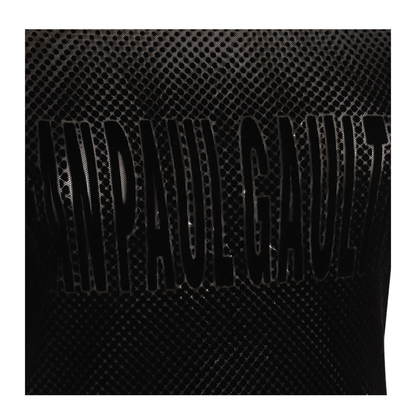 Mesh Dress with Flocked Logo - Image 5