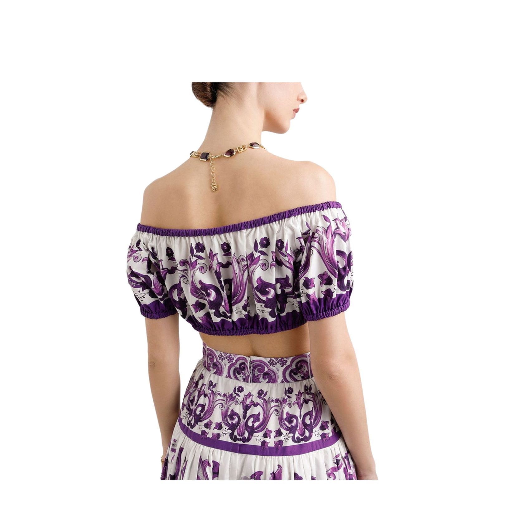 Majolica-print poplin top - Image 5