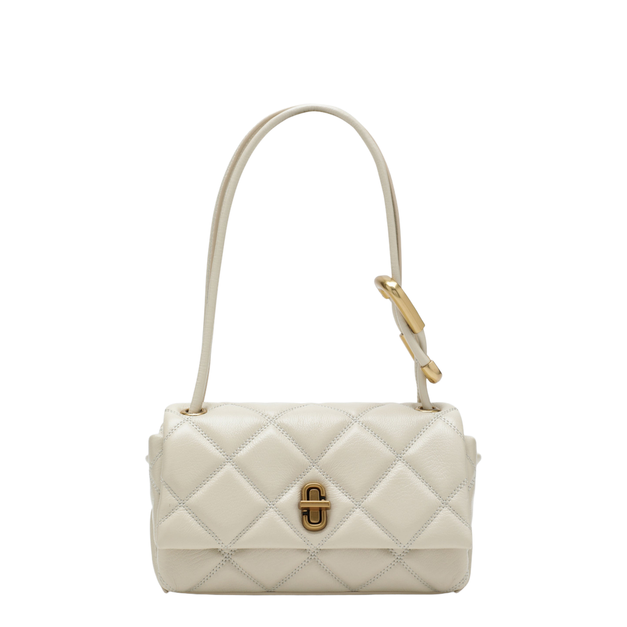 The Quilted Mini Full-Grain Leather Shoulder Bag - Cloud White - Image 1