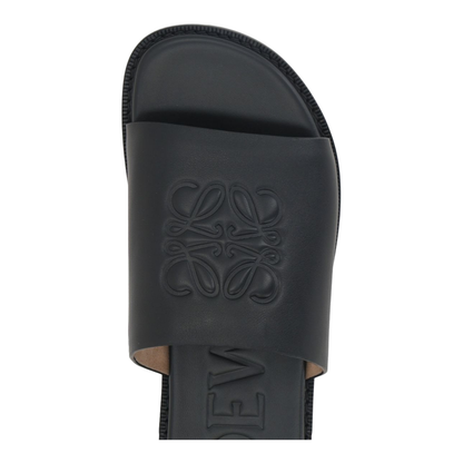 Flex Anagram Slide in Soft Calfskin Black - Image 3
