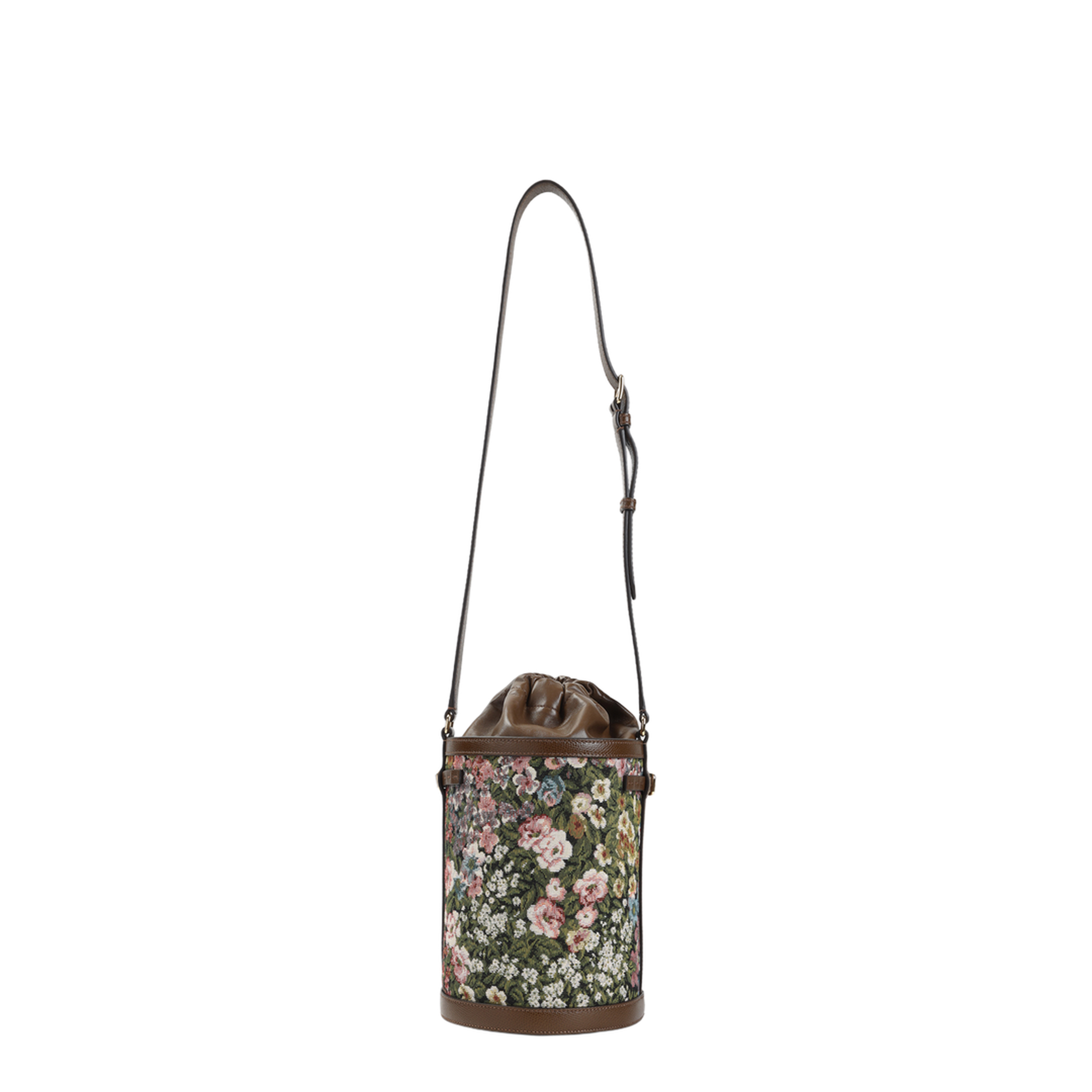 Antibes Medium Cotton Jacquard Bucket Bag - Brown - Image 3
