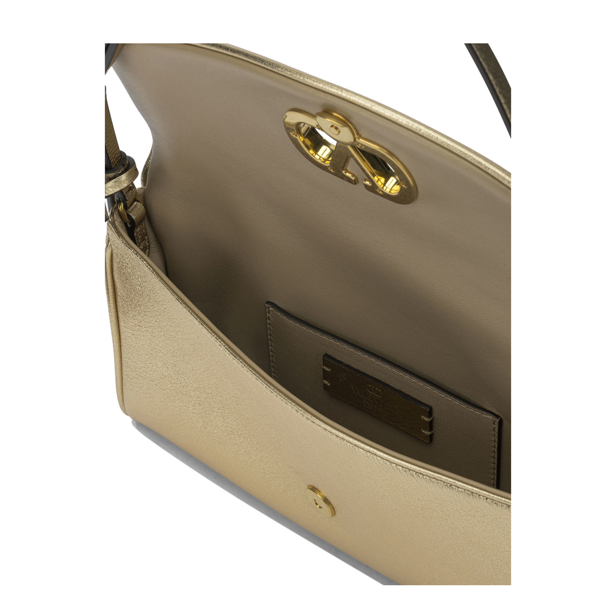 DeVain Small Laminated Nappa Leather Shoulder Bags - Gold - Image 4