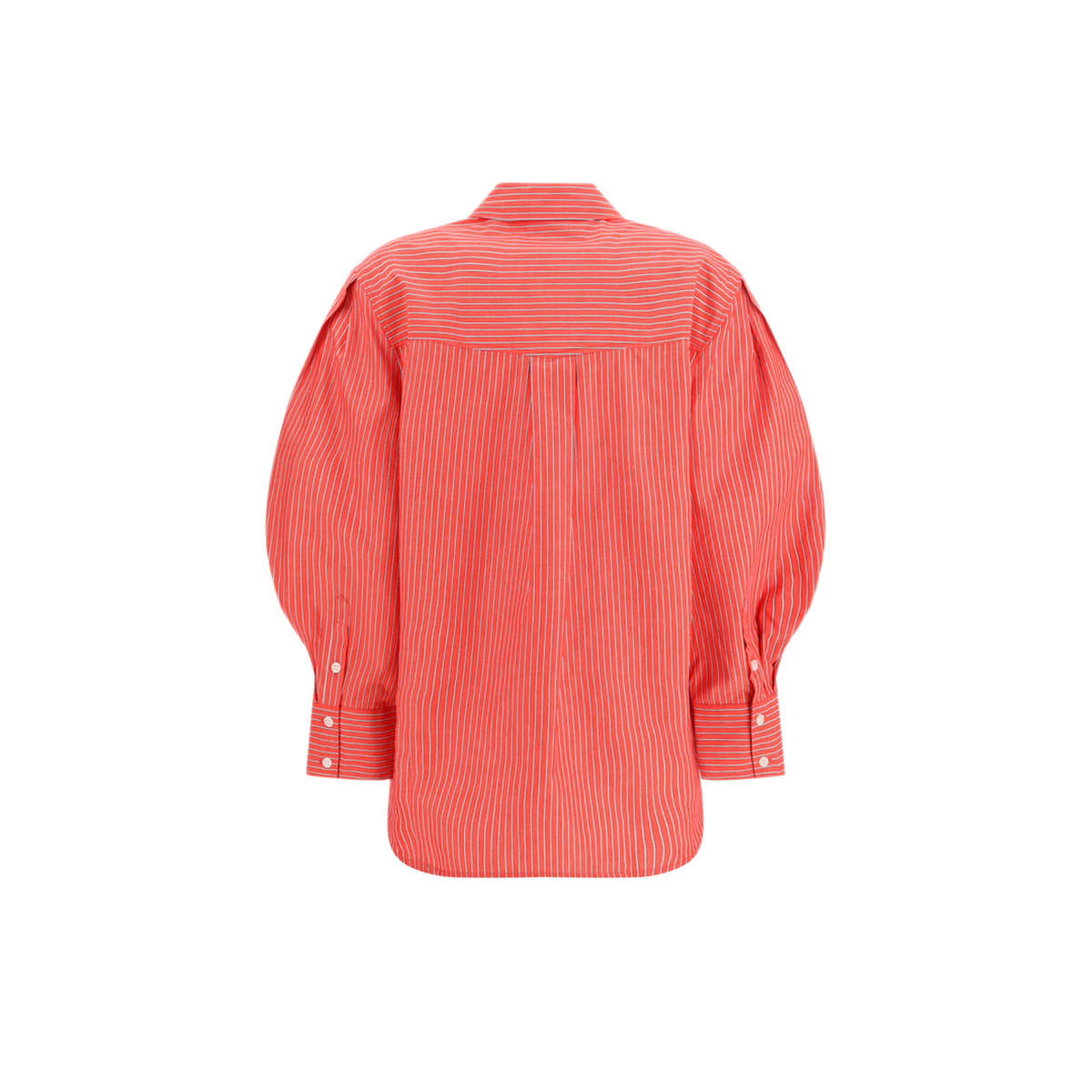 Striped Cotton Shirt With Balloon Sleeves - Image 2